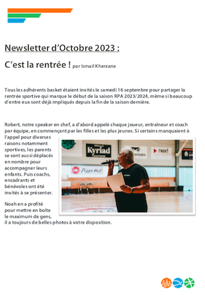 Newsletter oct 2023