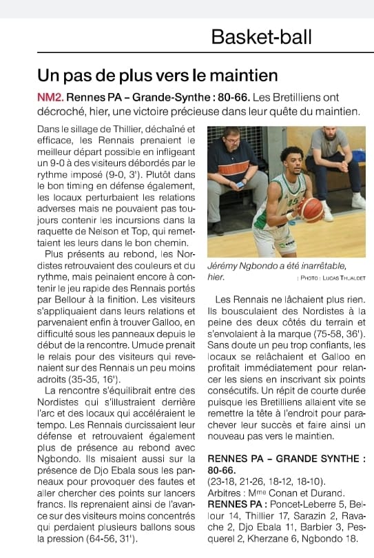 NM2 / RPA - GRANDE-SYNTHE (80-66) / Article OF