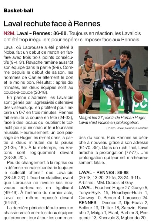 NM2 - VICTOIRE à l'extérieur contre LAVAL - 86/88 - Article OF 